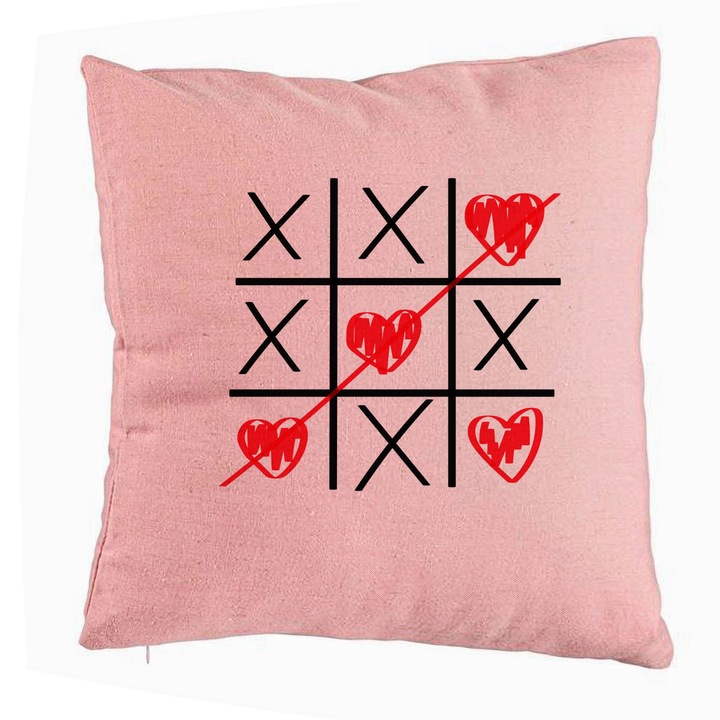 Dekoratív párnamodell Valentin-nap 7, 40x40 cm, rózsaszín, levehető huzat, fújtató