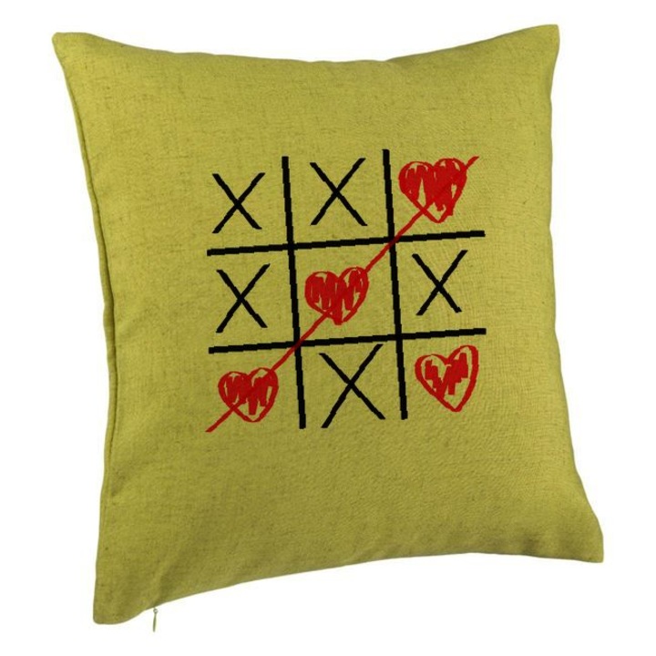 Dekoratív párnamodell Valentin-nap 7, 40x40 cm, zöld, levehető huzat, fújtató
