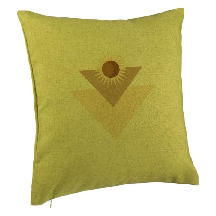 Elegáns dekoratív párna geometriai formákkal 1, 40x40 cm, zöld, levehető huzat, fújtató