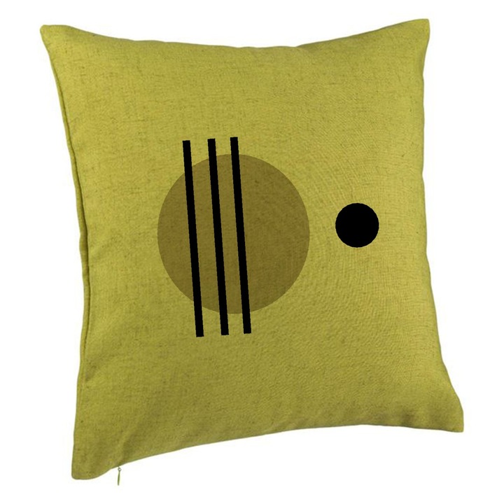 Perna Decorativa Eleganta cu Forme Geometrice 4, 40x40 cm, Verde, Husa Detasabila, Burduf