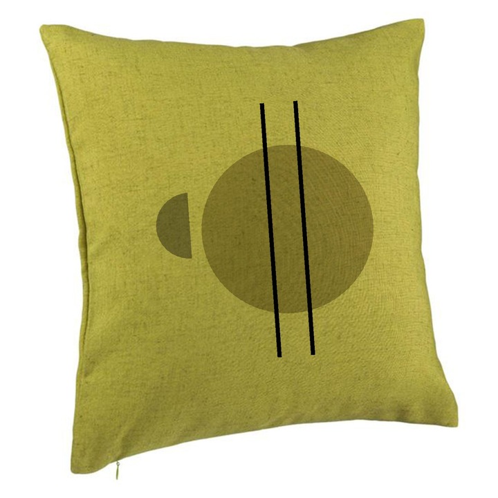 Elegáns dekoratív párna geometriai formákkal 3, 40x40 cm, zöld, levehető huzat, fújtató