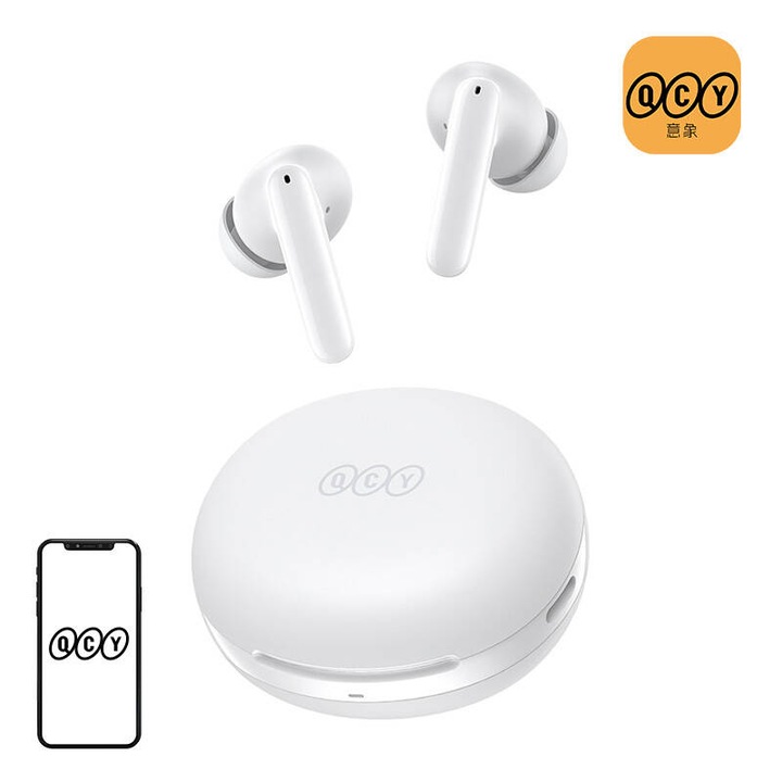 Casti QCY T13 ANC2 Earbuds (alb)