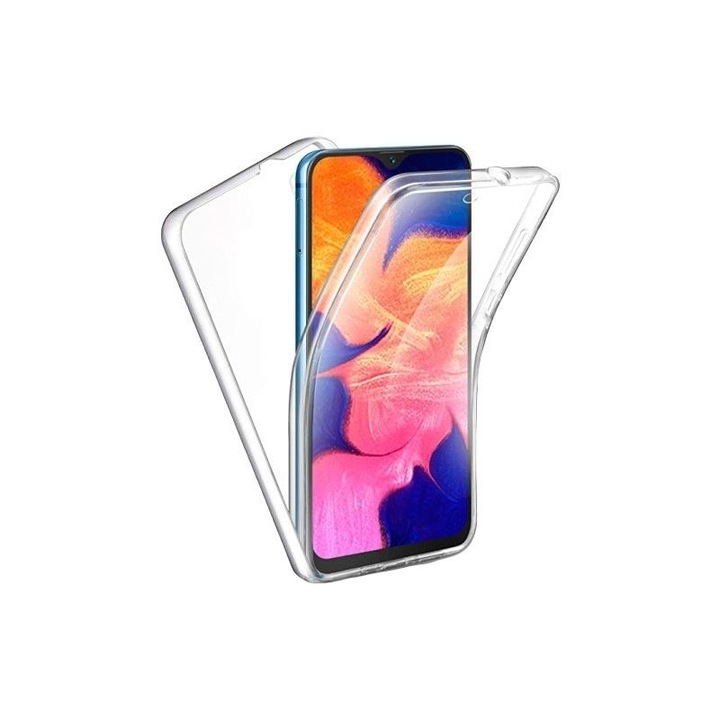Samsung Galaxy A05s tok kompatibilis, 360 fokos védelem, szilikon előlap, műanyag hátlap, átlátszó, atlas