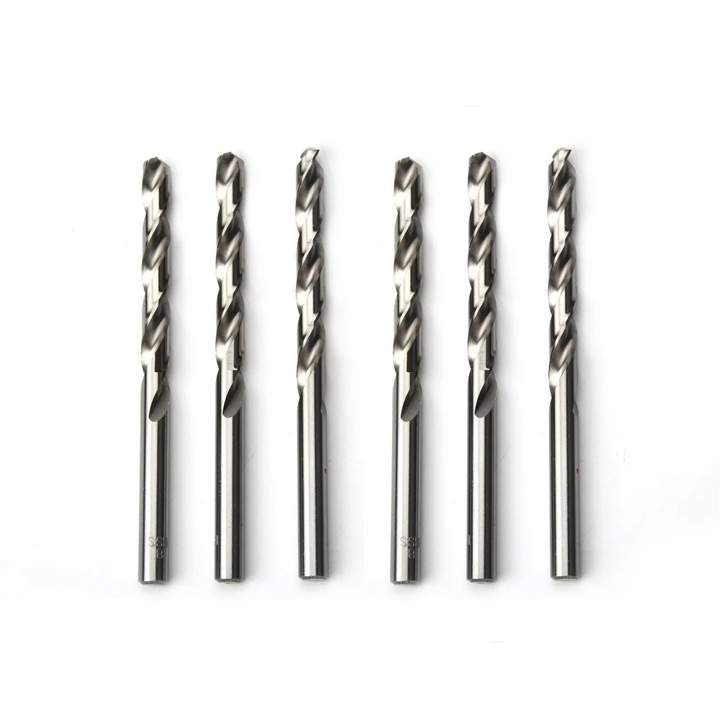 Burghiu (6 buc) diametrul 12 mm pentru Metal, Aluminiu, Bronz, Fonta, Otel, Plastic, Lemn, Pal, MDF, pentru Masina de gaurit, Universal