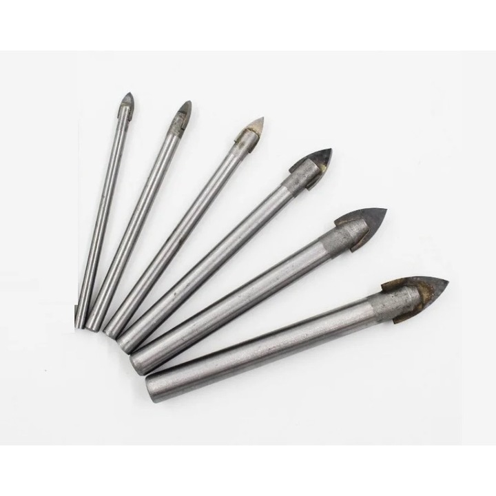 Burghiu pentru Sticla, Ceramica, Gresie si Faianta Set 6 buc de 4mm 5mm 6mm 8mm 10mm 12mm pentru Masina de gaurit