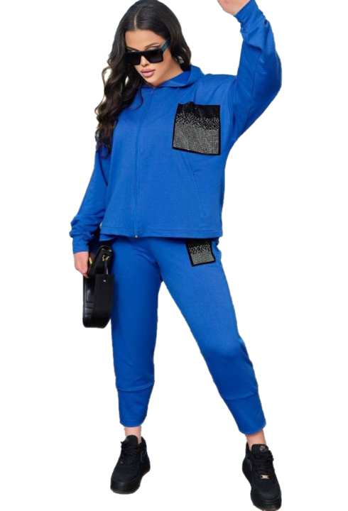 Trening dama Adrom Collection cu Gluga, Batal 8039-24, Albastru