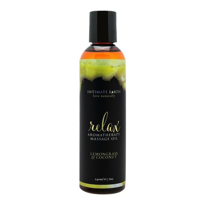 Relaxáló masszázsolaj 240 ml intim föld, édes citrusos aroma, vegán