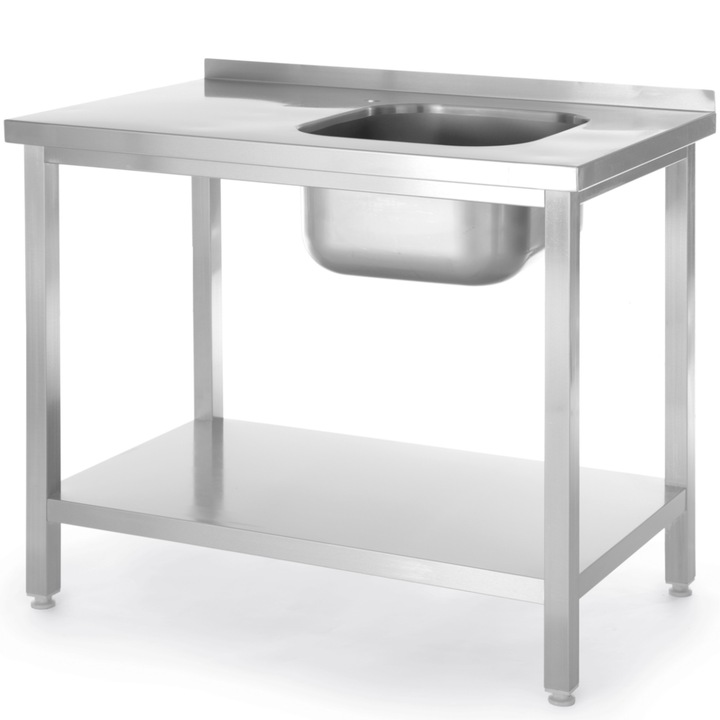 Chiuveta de bucatarie cu o singura cuva, Hendi, Inox, Argintiu