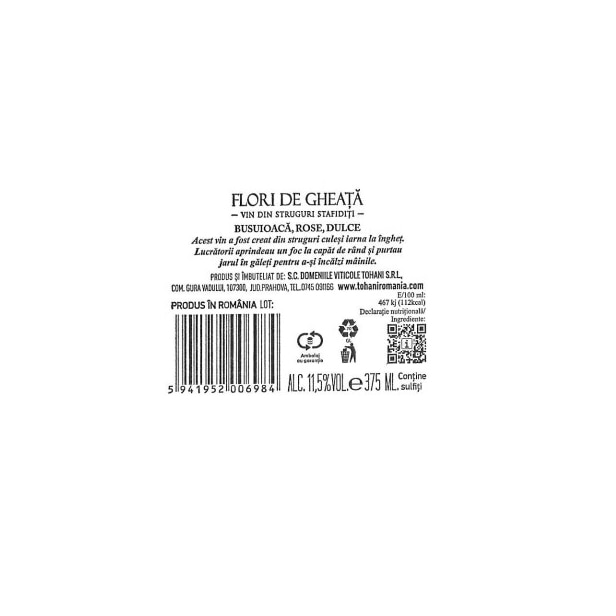Vin Rose Tohani Flori de gheata, Dulce, 0.375l - eMAG.ro