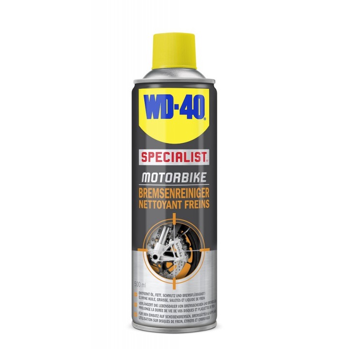 WD-40 Specialist pentru curatarea franelor pentru motociclete, 500ml