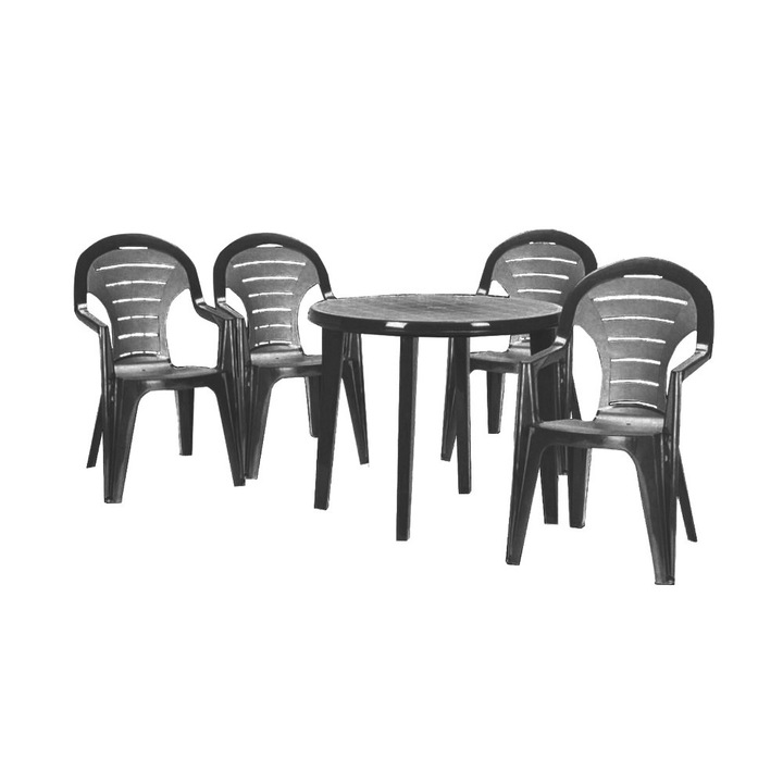 Set mobilier de gradina Keter Bonaire 4+1, culoare grafit