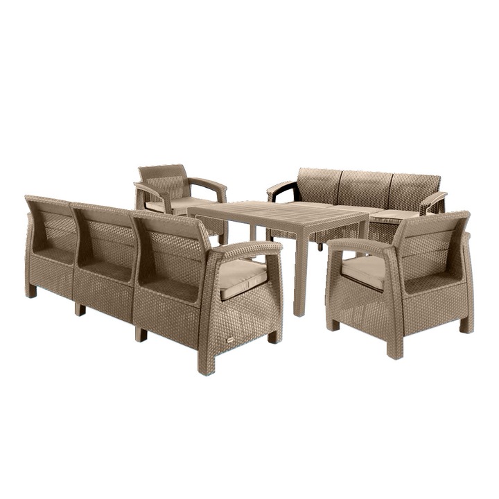 Set mobilier de gradina, Keter Corfu Love max duo cu masa de melodie