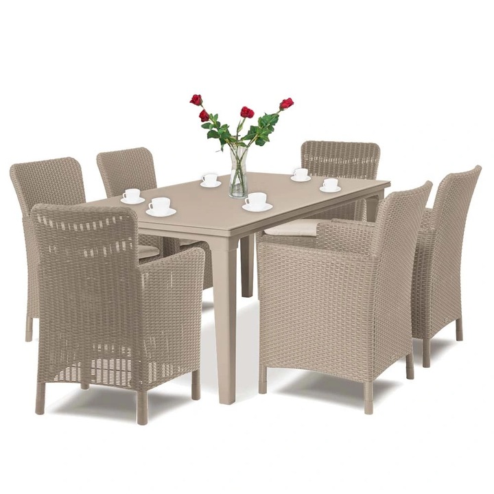 Set mobilier de gradina Keter Futon 6+1 cappuccino