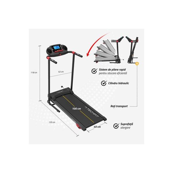 Бягаща пътека TECHFIT MT95N, максимална мощност 2,5 к.с., тегло на ...