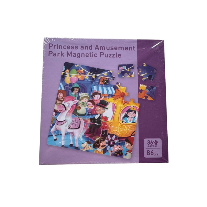 Hercegnő és ábécé mágneses puzzle, 3 az 1-ben, 86 darab