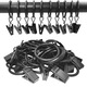 Set 30 Inele metalice pentru perdele cu clips, LEAXOR ®, 38mm, negre, pentru agatarea si fixarea usoara a perdelelor