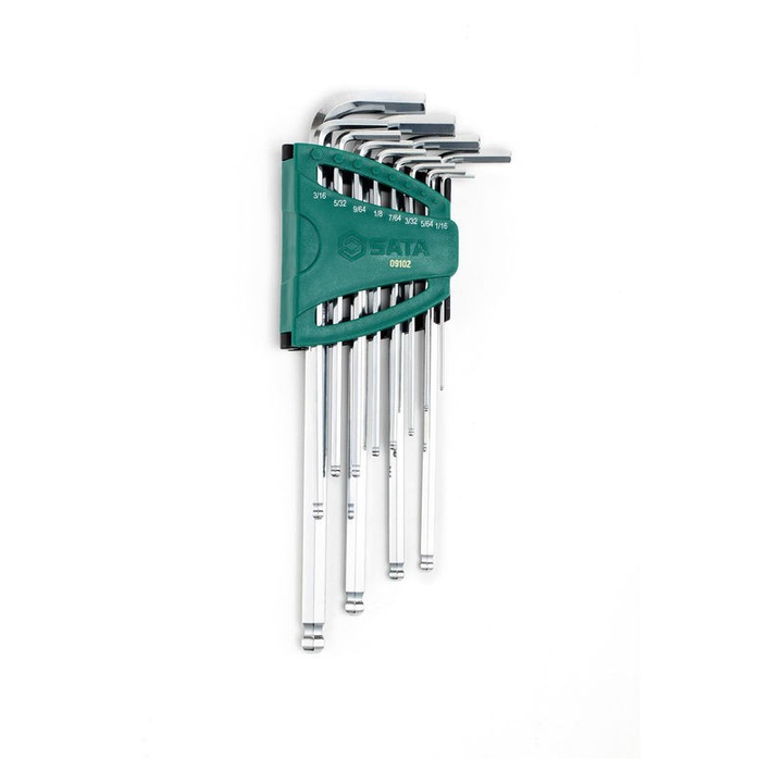 Set chei locas hexagonal extra lungi 1/6"-3/8" / 12 piese, SA09102, Sata