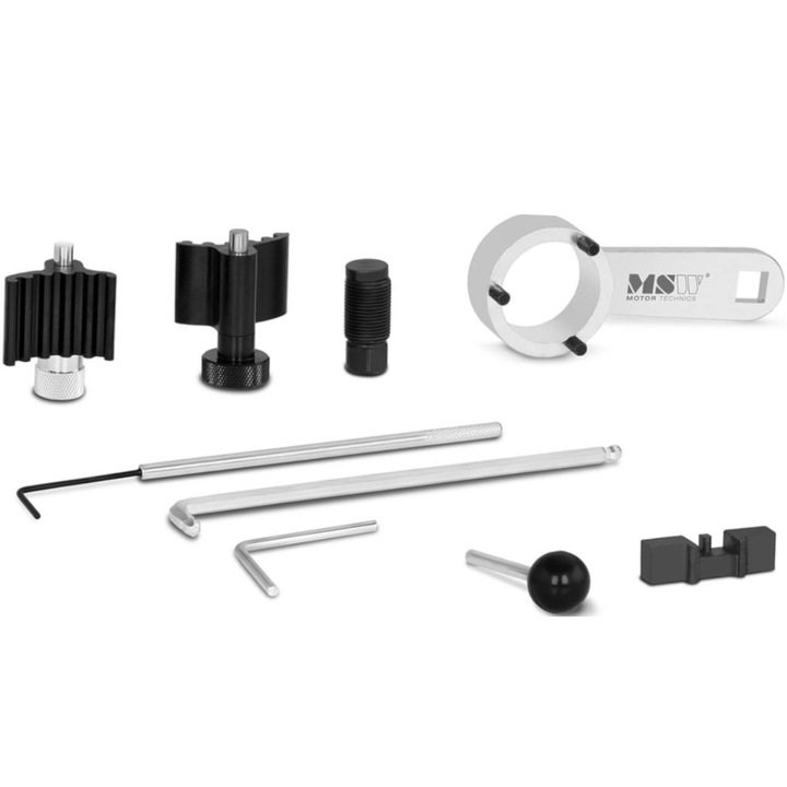 Blocaj de sincronizare pentru motoarele Audi/SEAT/Volkswagen/Skoda, MSW, Otel/Plastic, 30 x 22 x 7 cm, Argintiu/Negru