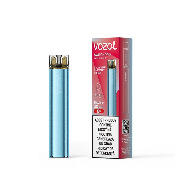 Kit Tigara Electronica Vozol Switch Pro 800 Puff 2% Strawberry Raspberry Cherry