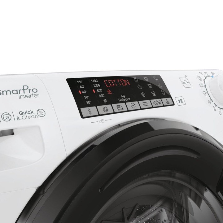 Masina de spalat cu incarcare frontala, Candy CSO 496TWMB6/1-S, 9 kg, 1400 rpm, Clasa energetica A, Wi-Fi + Bluetooth, Alb