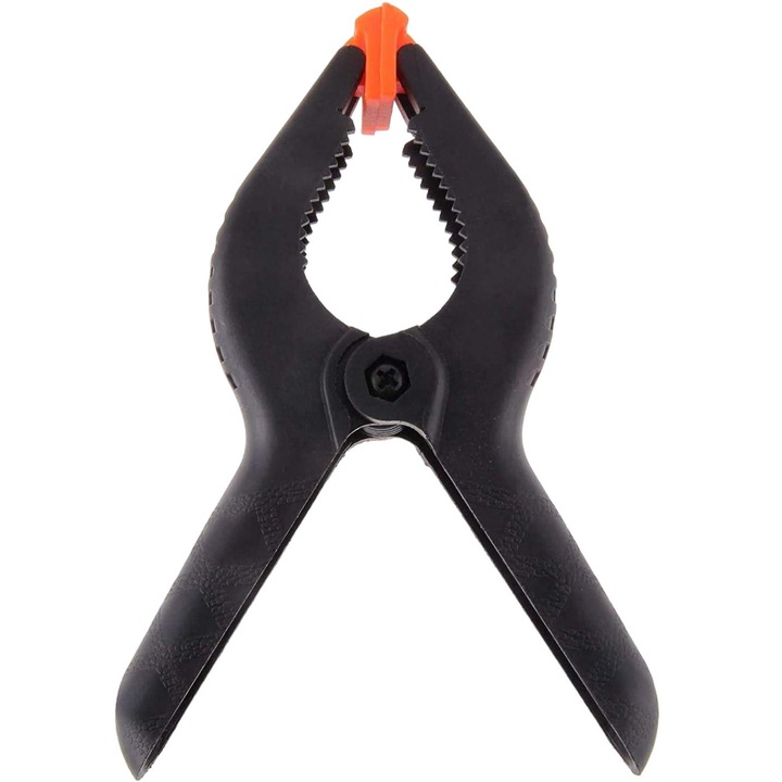 Set 10 cleme fixare Mmgoqqt, plastic , 16cm, negru/portocaliu