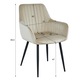Konyha/nappali szék, Artool, Solden, bársony, fém, bézs és fekete, 55x45,5x83,5 cm