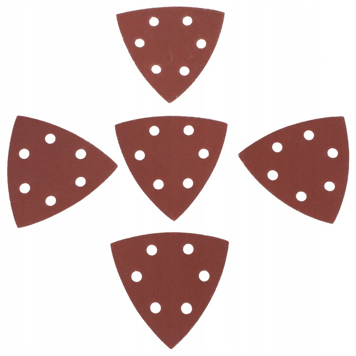 Set Disc Abrasiv, Drel, Dimensiuni 93 x 93 mm, Numar Gauri 6, Gradare 220, Destinatie Pentru Slefuirea Colturilor Mai Mici De 90°, 93 x 93 mm, Maro, 5 Buc