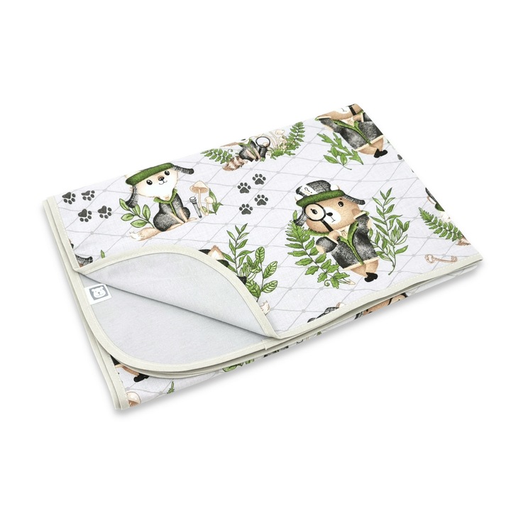 Одеяло, MimiNu, С две страни, Размер 75x100 см, Oeko Tex Standard 100 сертифициран памук, Дизайн, Detective Natural