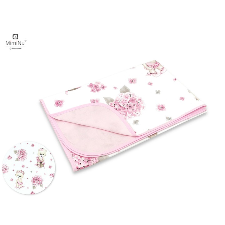 Одеяло, MimiNu, С две лица, Размер 75x100 см, Oeko Tex Standard 100 сертифициран памук, Дизайн, Розова балерина