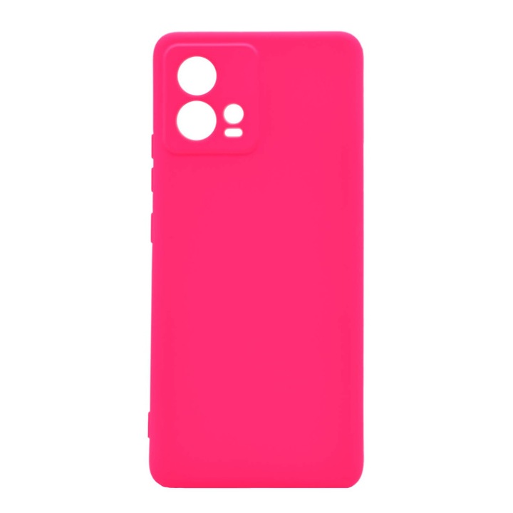 Motorola Moto G13 / G23-mal kompatibilis burkolat, szilikon burkolat, mikroszálas belső, kamera védelem, neon rózsaszín, atlas