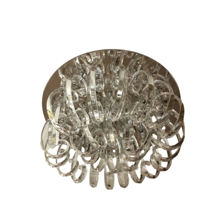 Elegáns mennyezeti lámpa DL 7-582/10 CHROME G4 10x20W /12V króm alap 30 K9 kristálykonzollal Gavino Méretek 46x23cm ORION