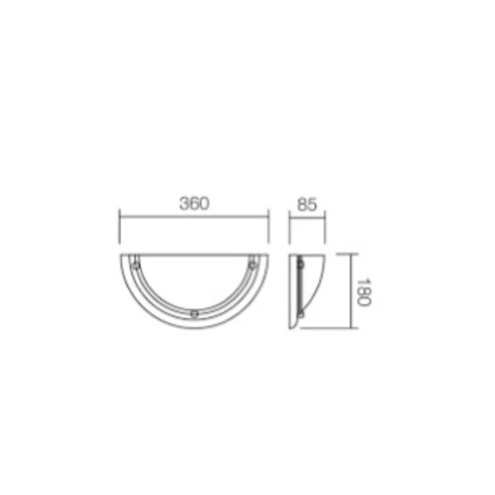 Класическа стенна лампа Cosi E27 1x60W Основа от черешово дърво Полукръг Абажур от матово стъкло REDO