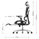 Scaun de birou ergonomic Mark Adler Expert 7.9, plasa, cotiere 5D, tetiera reglabila, suport pentru picioare extensibil, spatar reglabil, scaun reglabil, tehnologie Slide, functie SeatRest, Negru