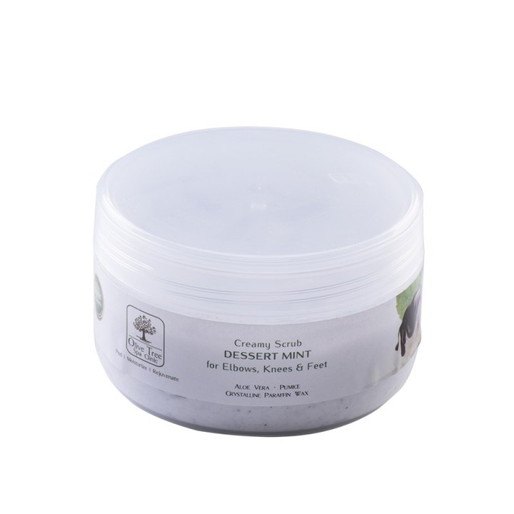 Peeling cremos pentru picioare, genunchi si coate, Olive Tree Spa Creamy Scrub Desert Mint 200 gr