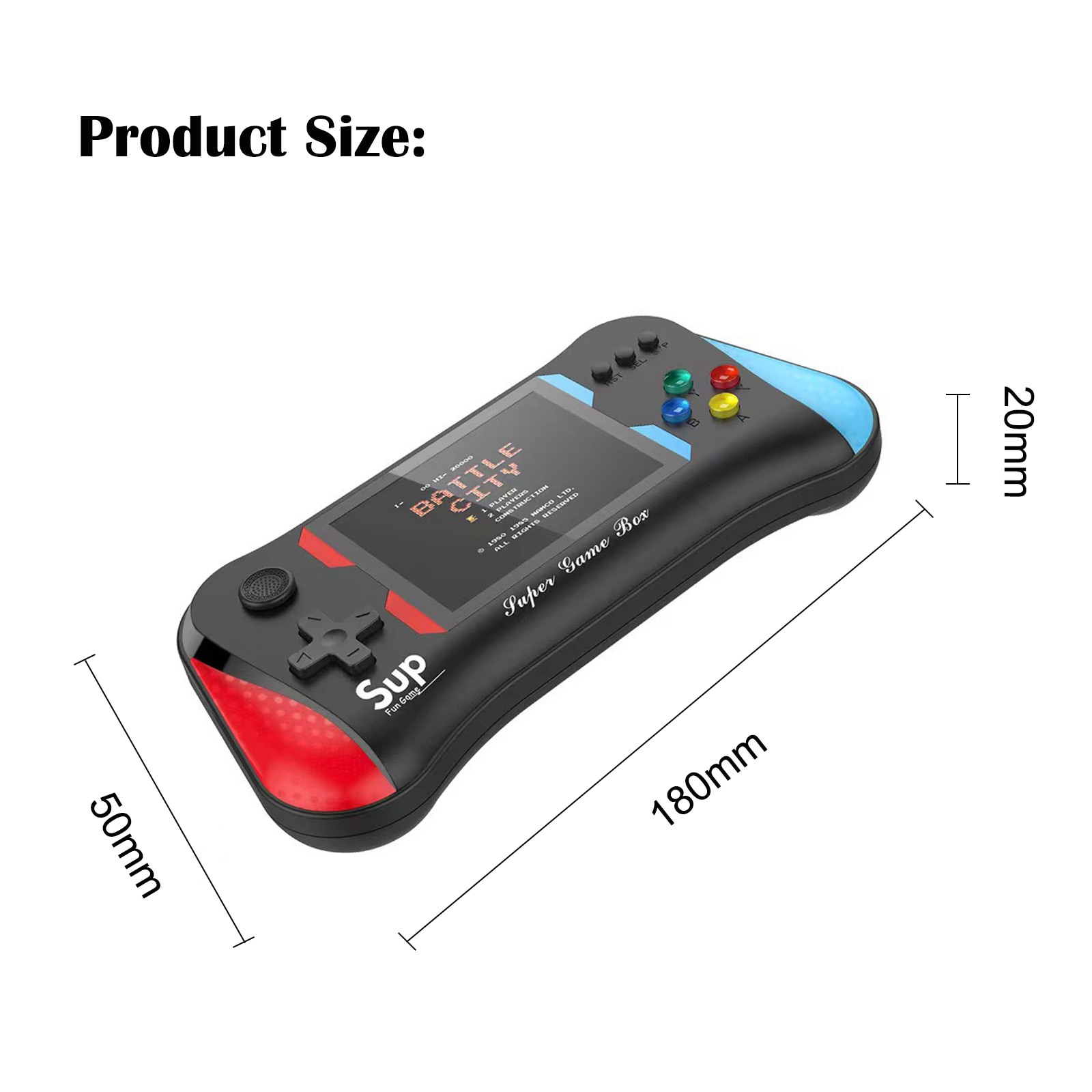 Consola de jocuri, Axroad Mall, Display 3.0 inch, Se poate conecta la TV, Sprijina doi jucatori, Iesire AV, 500 jocuri preinstalate, Acumulator incorporat, 1200mAh, Portabila, Plastic, 180x50x20mm, Negru
