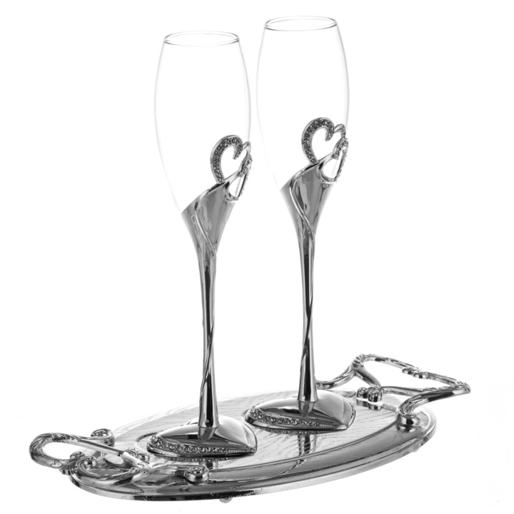 Set 2 pahare miri/nasi cu tava