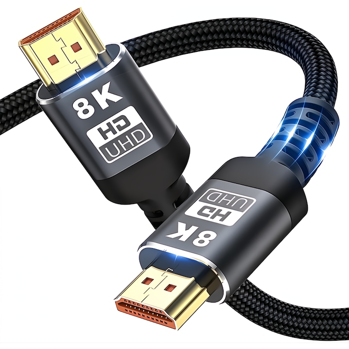 Sellera® HDMI 2.1 кабел, 8K/60 Hz, 4K/120 Hz, 2K/144 Hz, 1080 P/165 Hz, 3D видео, 48 GBPS, Dynamic HDR, VRR, QMS, EARC, Dolby Vision, Dolby Atmos, 3M