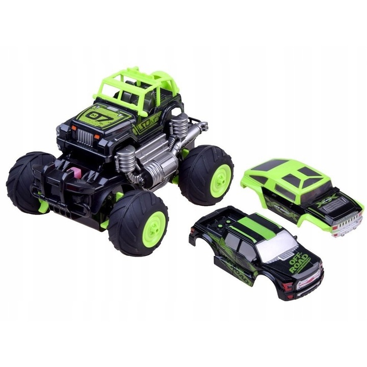 Masina de teren cu telecomanda OFF ROAD 4x4 amfibiu 2, 4GHz pluteste, Multicolor