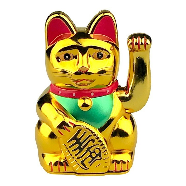 Dekoratív figura, Maneki Neko szerencsemacska, 13 cm, 1795H