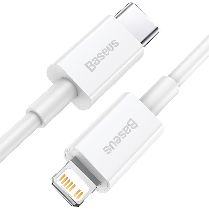 Cablu de incarcare USB-C / lightning 20W 1.5m Baseus white