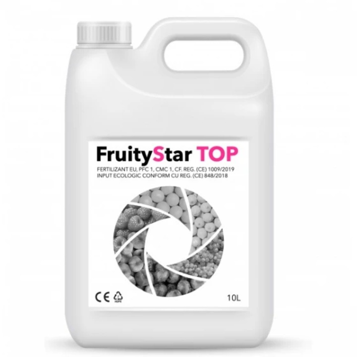 Fertilizant foliar, input ecologic pentru pomii fructiferi, vita de vie si arbustii fructiferi FruityStarTop, 10 litri