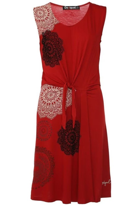 Червена дамска рокля без ръкави Desigual Isabel - L