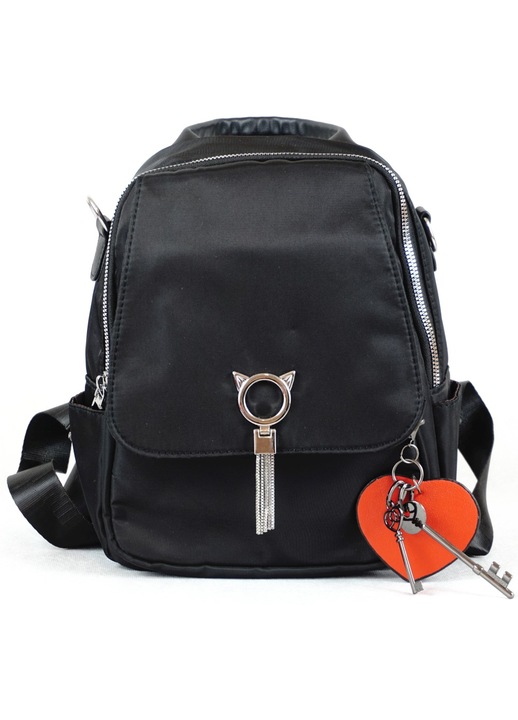 Rucsac de dama, BagNet, Poliester, Negru