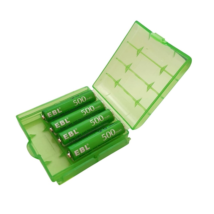 Set 4 acumulatori pentru Lampi Solare AAA, HR03, 500 mAh, Ni-Mh 1.2V