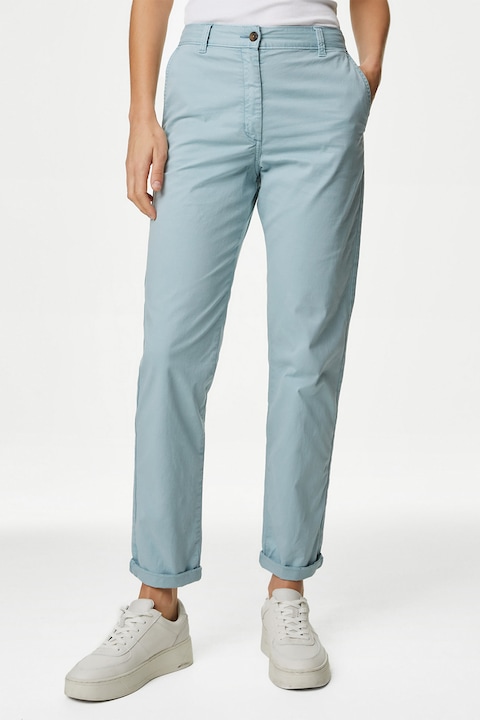 Marks & Spencer, Pantaloni chino slim fit, Albastru deschis