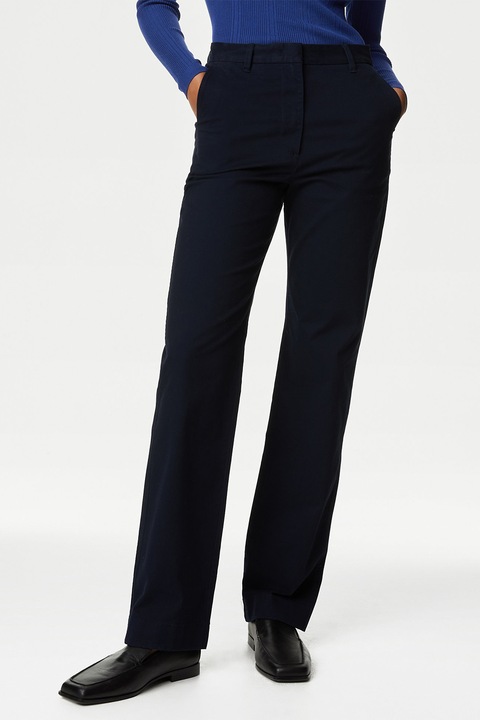Marks & Spencer, Pantaloni chino cu croiala dreapta, Albastru ultramarin