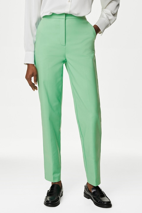 Marks & Spencer, Pantaloni slim fit cu talie inalta, Mint