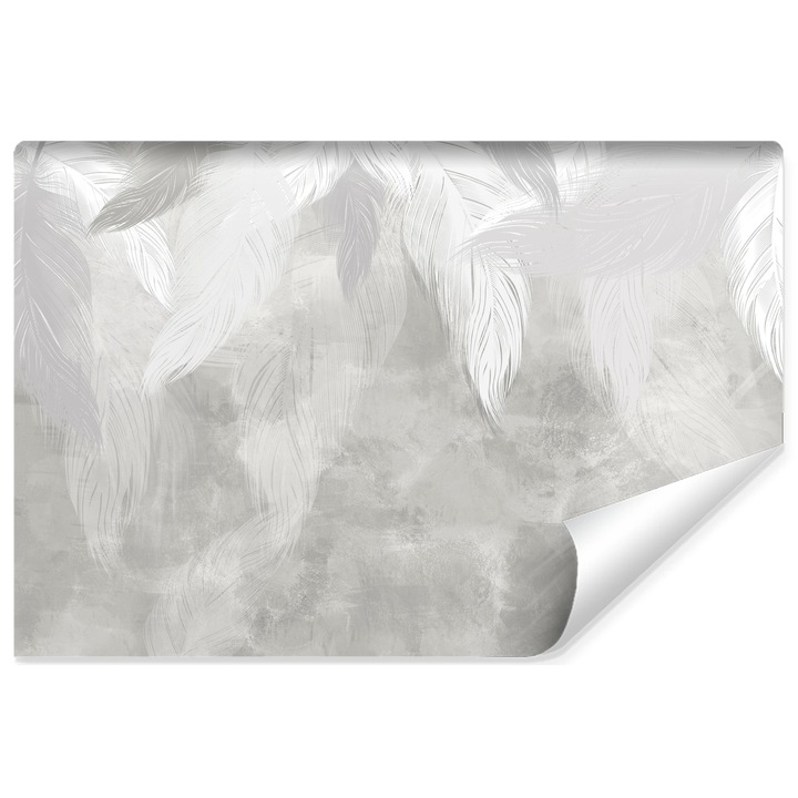 Fototapet Muralo pene delicate, abstracte, albe 400 cm x 280 cm decor exclusivist pentru sufragerie sau dormitor