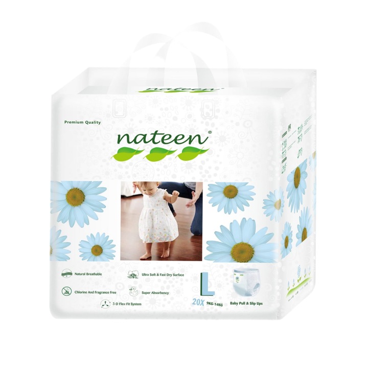 Scutece chilotel Nateen premium, Marimea 4, 9-14 kg, 20 buc