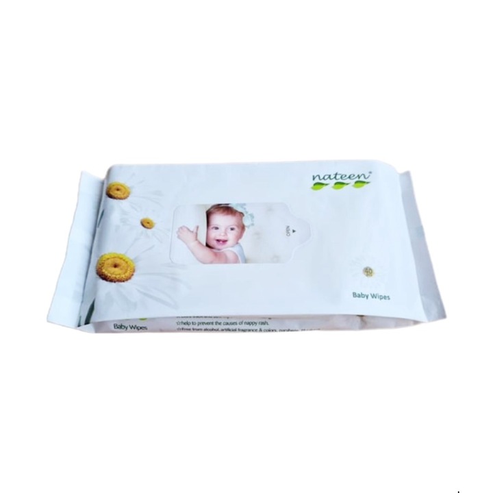 Nateen Premium nedves törlőkendő, biológiailag lebomló, 40 db
